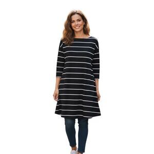 Maurices 24/7 Black & White Stripe Shift Dress